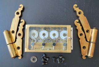 Antique Studebaker Diebold 4 Movement Bank Vault Time Lock W/ Door Hinges Rare