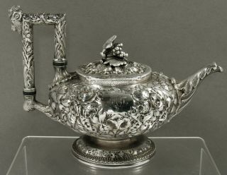 Samuel Kirk Silver Teapot C1890 Ram Handle