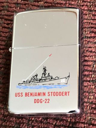Uss Benjamin Stoddert Ddg - 22 Zippo Navy Vietnam Military Ship
