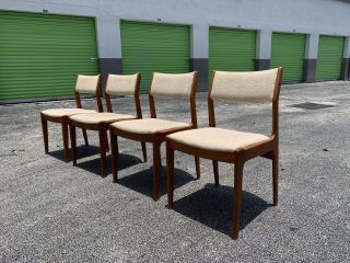 (4) 1970s Vintage Danish Modern D - Scan Teak Dining Chairs