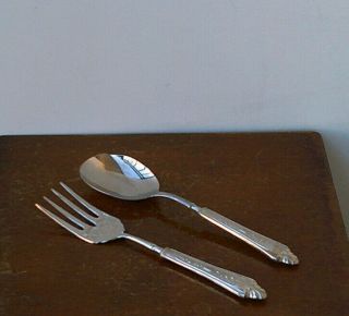 Vintage “sheffield Plated Silver” Salad Serving Fork & Spoon.