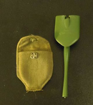 Vintage Gi Joe Folding Trench Shovel W Green Canvas Case Rare
