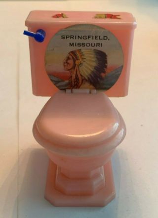 Vintage Pink Toilet Souvenir Of Springfield Mo