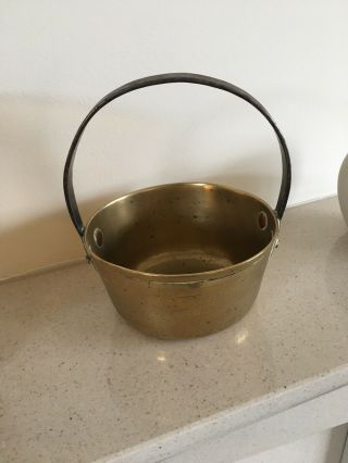 Vintage Brass Jam/sauce Pan - With Copper Riveted Steel Handle