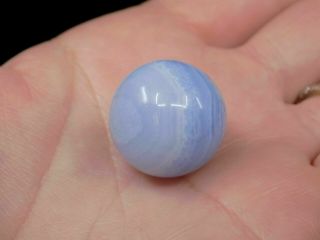 Vintage Round Baby Blue Agate Bead