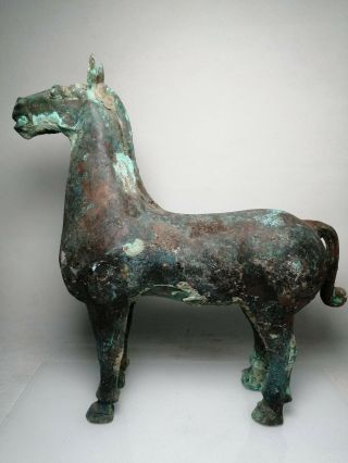 A Rare And Large Chinese Antique Zhou Dynasty Bronze Horse