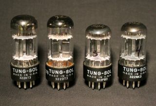 4 Vintage Tung Sol 6sn7gtb Triangle Plate Vacuum Tubes