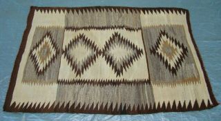 Antique Navajo Rug Large Native American All Natural Weaving Cross