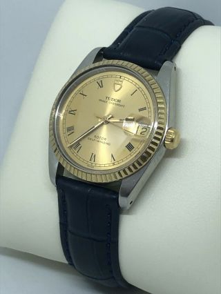 Tudor Prince Oysterdate 74033 By Rolex Ss/14k Gold Swiss Luxury Watch W/ Box