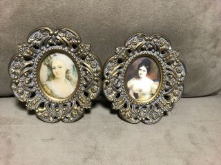 Vintage Pair Framed Cameo Prints By Sir Thomas Lawrence