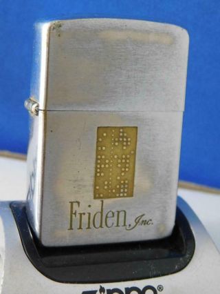 Vintage Zippo Lighter Friden Inc Typewriter Calculator Engraved Company Award