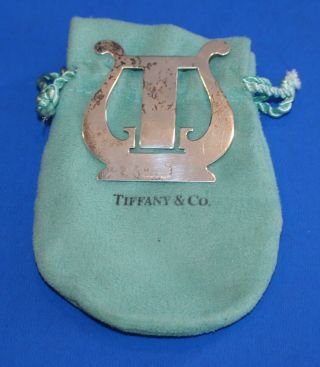 Unique Vintage Tiffany & Co.  Sterling Silver Harp Money Clip W/pouch - 7.  7gr