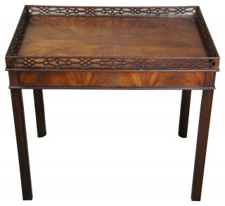 Baker Collectors Edition Chippendale Style Mahogany Tea Tray Table Parlor Accent 2