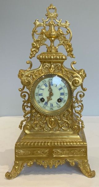 Antique French Mantle Clock Signed A.  M