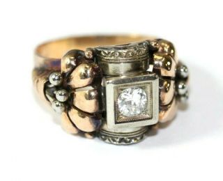 Vintage 750 18k Gold & Diamond Womens Ring: Size 7.  5 - 6.  6 Grams