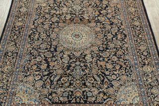 Vintage Navy Blue Kashmar Floral Area Rug Wool Hand - Made Oriental Carpet 10x13 3