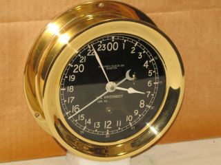 Chelsea Vintage Ships Clock 6 " Dial U.  S.  Navy 24 Hour 1953 Restored