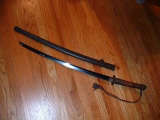 [s732] Japanese Samurai Sword: Ija Imperial Army Gunto Nagamitsu