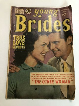 Vintage Comic Book Young Brides March 1954 Volume 2,  No.  7 Feature Romance Love