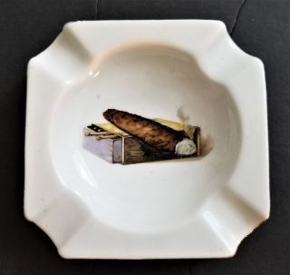 1920s Antique Schwarzenhammer Ashtray Cigar Matches Porcelain Bavaria