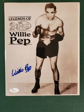 Willie Pep Signed Autographed 8x10 Photo Vintage Pose Promo Shot Jsa U29127