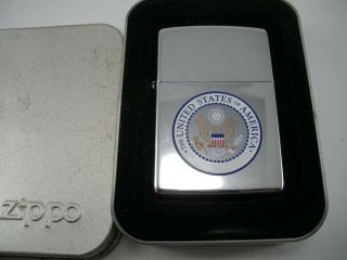 Vintage Zippo Lighter Presidential Seal United States Of America