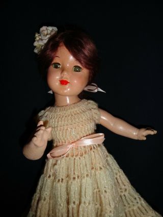 Rare 15 " Vintage Composition Doll By Knickerbocker Toy Co.  Of York