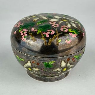 Rare Antique Chinese Silver Enamel Box Marked Zhicheng