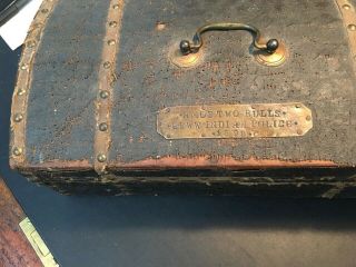 Amos Two Bulls,  Sioux Indian,  Buffalo Bill Indian Tacked Police Trunk.