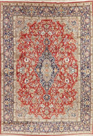 Vintage Floral Kirman Area Rug Hand - Knotted Living Room Carpet 10 ' x14 ' 2