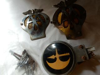 Vintage Car Badges X 3 Aa X 2 & One Other Complete With Fittings