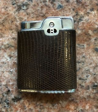 Vintage Ronson Essex Leather Bound Lighter Fluid Lighter, 3