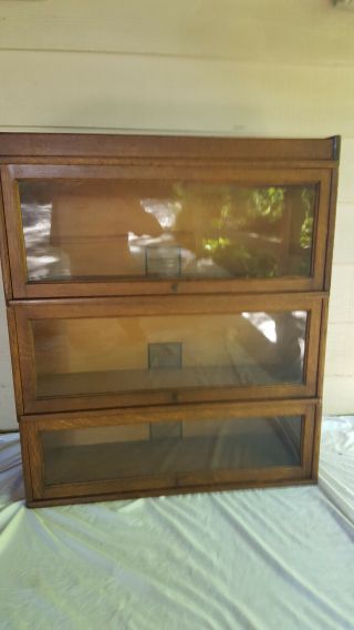Antique Quarter Oak Melton - Rhodes Greensboro 3 Stack Lawyer Barrister Bookcase