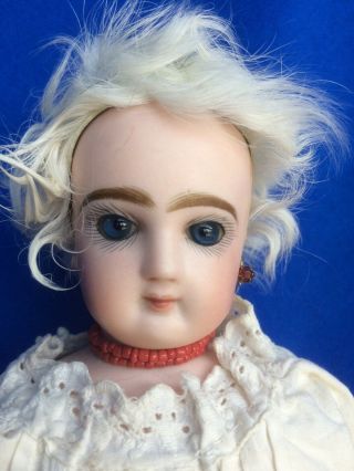 12 " Jumeau French Fashion Doll.  Skin Wig.  Chemise.  Swivel Neck.  Antique.