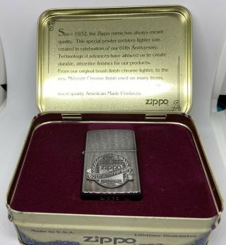 1932 - 1992 Zippo Lighter - Zippo 60th Anniversary - Tin