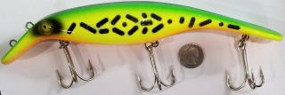 9 3/4 " Drifter Tackle The Believer Fishing Vintage Muskie Musky Lure Fire Tiger