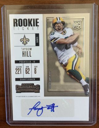 2017 Contenders Taysom Hill Rookie Ticket Auto.  Rc Invest.  Saints