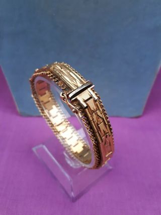 Vintage Rolled Gold Diamond Cut Articulated Bracelet With Safety Fastener