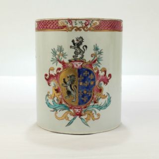 Antique 18th Century Chinese Export Armorial Porcelain Mug Or Tankard - Pc