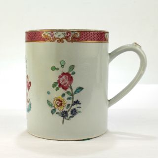 Antique 18th Century Chinese Export Armorial Porcelain Mug or Tankard - PC 2
