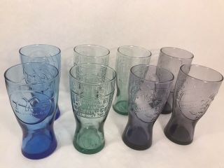 8 Vintage Mcdonalds Glasses Tumblers,  1948,  1961,  1955,  Purple,  Blue,  Green