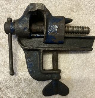 Vtg Small Mini Bench Vise Table Clamp Tool Vice Jewelers Hobby Machinist 2