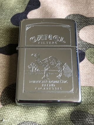 1994 Vintage Zippo Camel Filters Turkish & Domestic Blend Two Sided Chrome