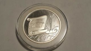 1996 Vintage " Have A Very Merry Christmas " 1 Oz.  999 Fine Silver Round Plastic