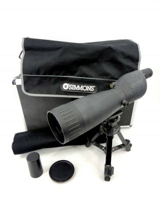 Vintage Simmons 20 - 60 60mm Spotting Scope With Tripod Wrap Bag And Hard Case