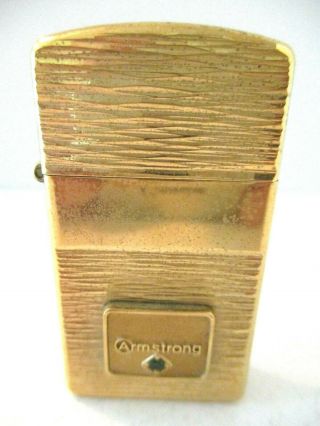 Vintage Zippo,  Slim,  Gold Tone Lighter Armstrong Corp.  Marked Zippo Bradford Pa.