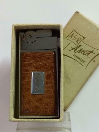 Elegant Leather Accented 1950’s Art Deco Asr Lighter – Nr.  Mib