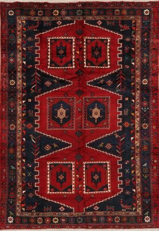 Tribal Geometric Lori Oriental Hand - Knotted Area Rug Wool Home Decor Carpet 7x10