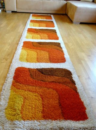 Stunning Desso Eames Panton Mid Century Long Runner Rug Carpet Colani