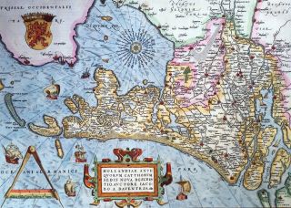 1579 Abraham Ortelius Large Antique Map of Holland,  The Netherlands 3